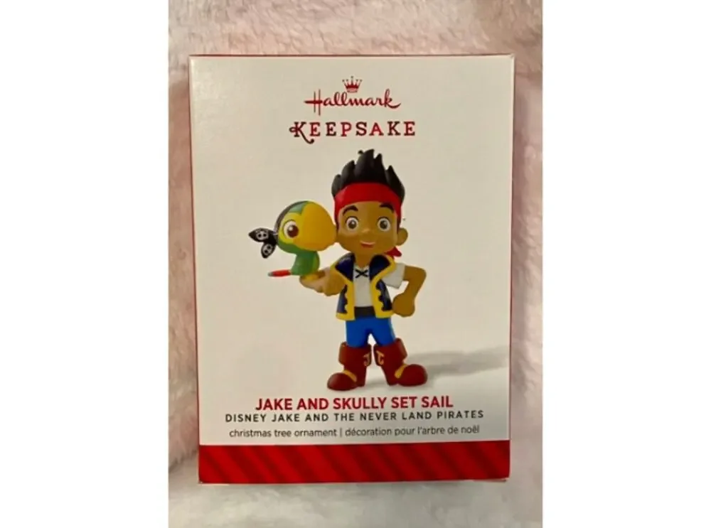 Hallmark Keepsake Disney Jake Neverland Pirates Ornament Skully Parrot 2014 NIB!